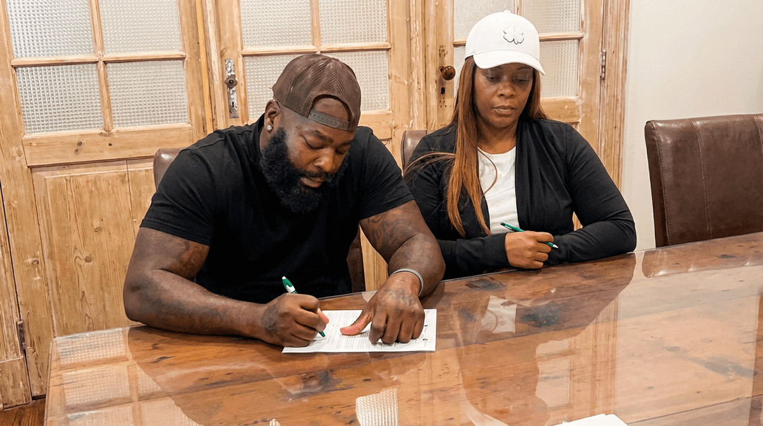 Happy husband and wife celebrating their new home